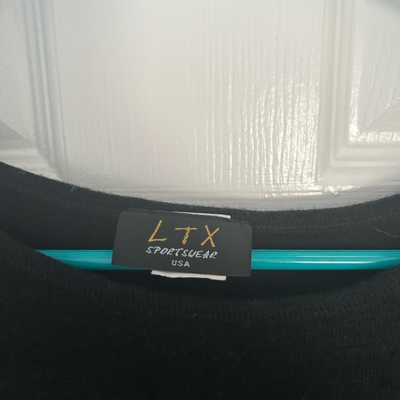 Black white LTX Sportswear abstract sweater type midi dress. Perfect work dress - Picture 2 of 5